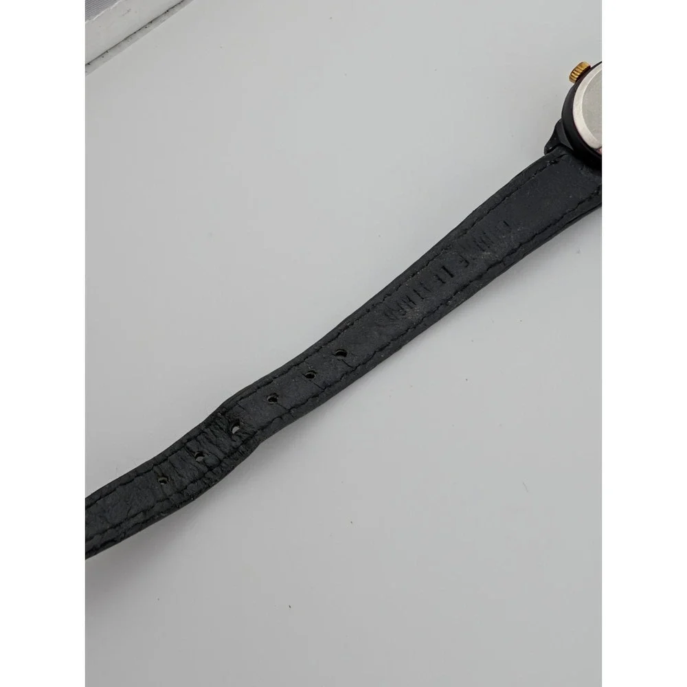 Vintage Jordache Watch Women 23mm Case Black Leather Band- New Battery‎